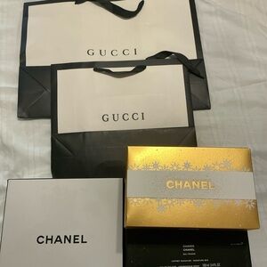Chanel and Gucci Gift Bags and Box Set